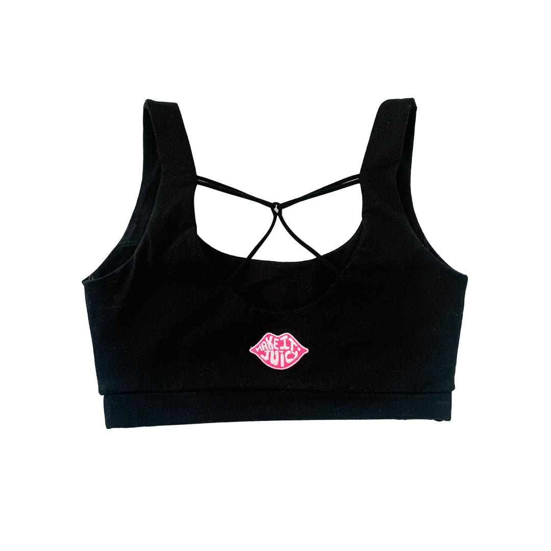 Juicy Ladies Black Bralette – 100% Organic Cotton