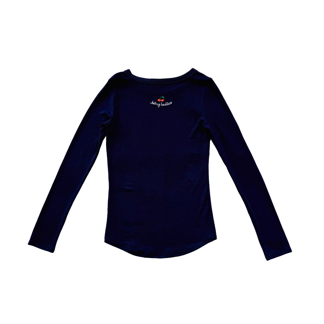 Juicy Ladies Cherry Long Sleeve Tee – 100% Organic Cotton
