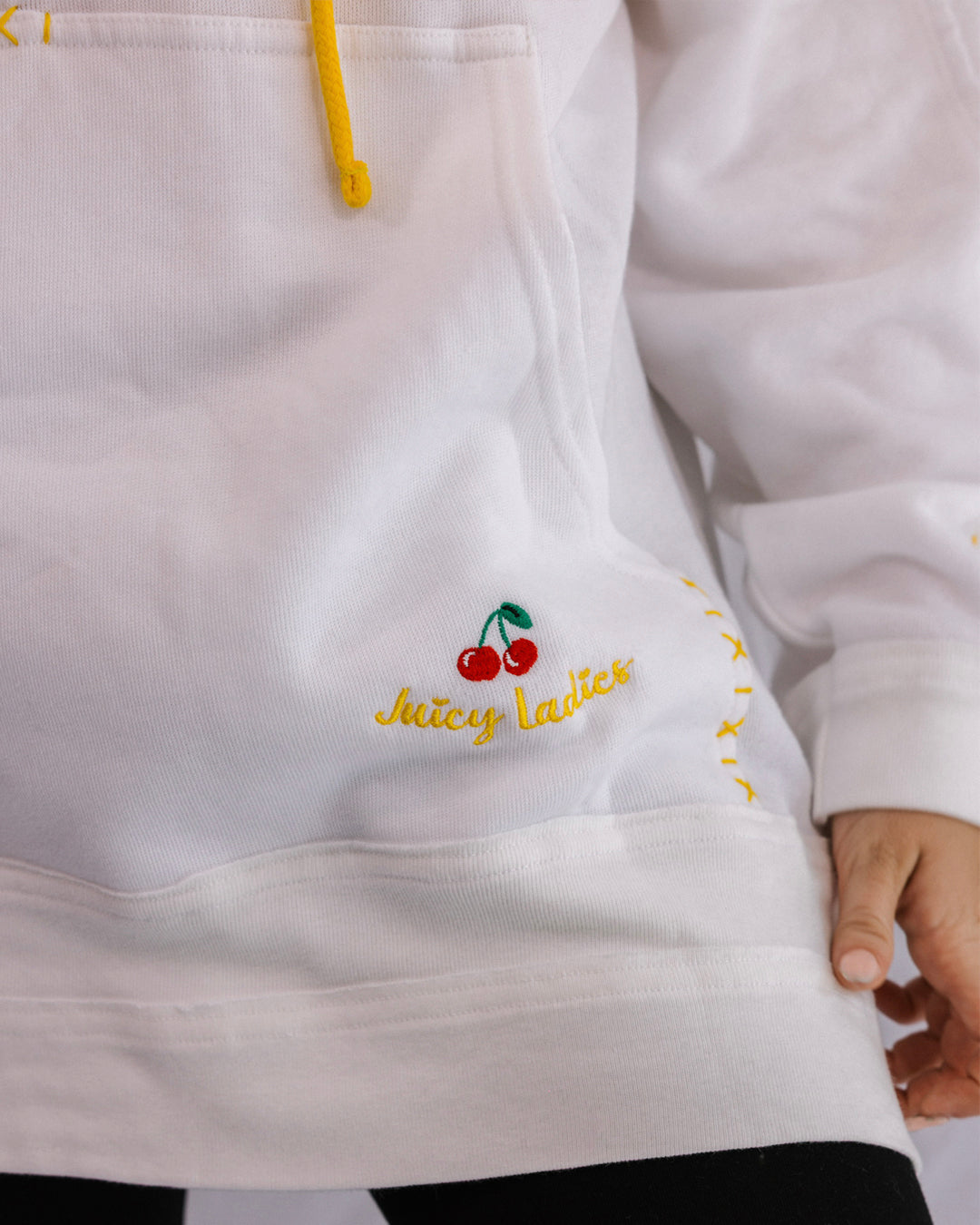 Juicy Ladies Embroidered White Hoodie