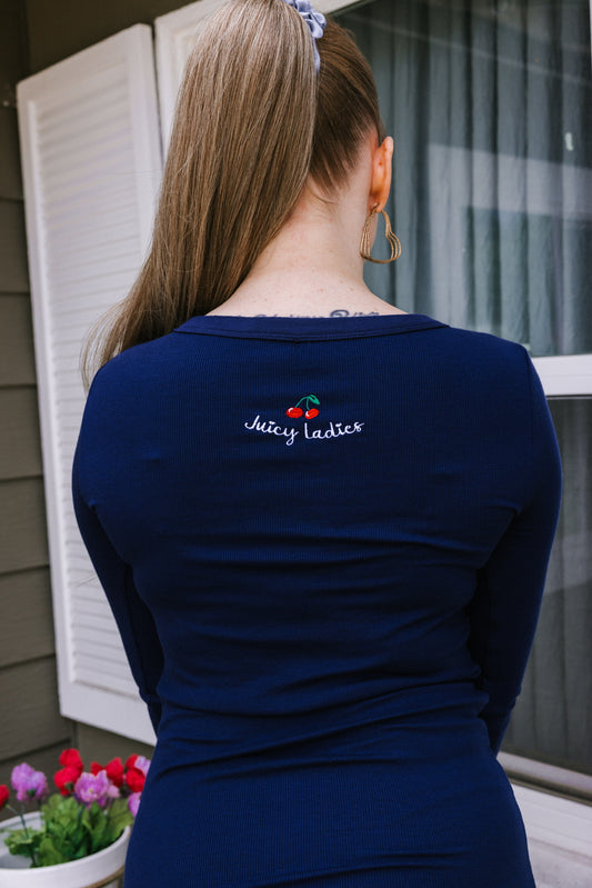 Juicy Ladies Cherry Long Sleeve Tee – 100% Organic Cotton
