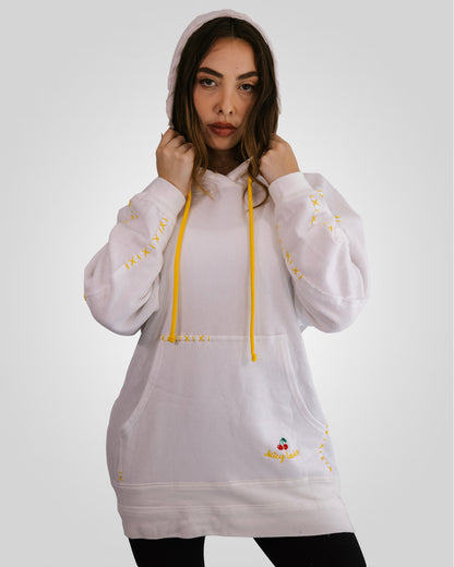 Juicy Ladies Embroidered White Hoodie